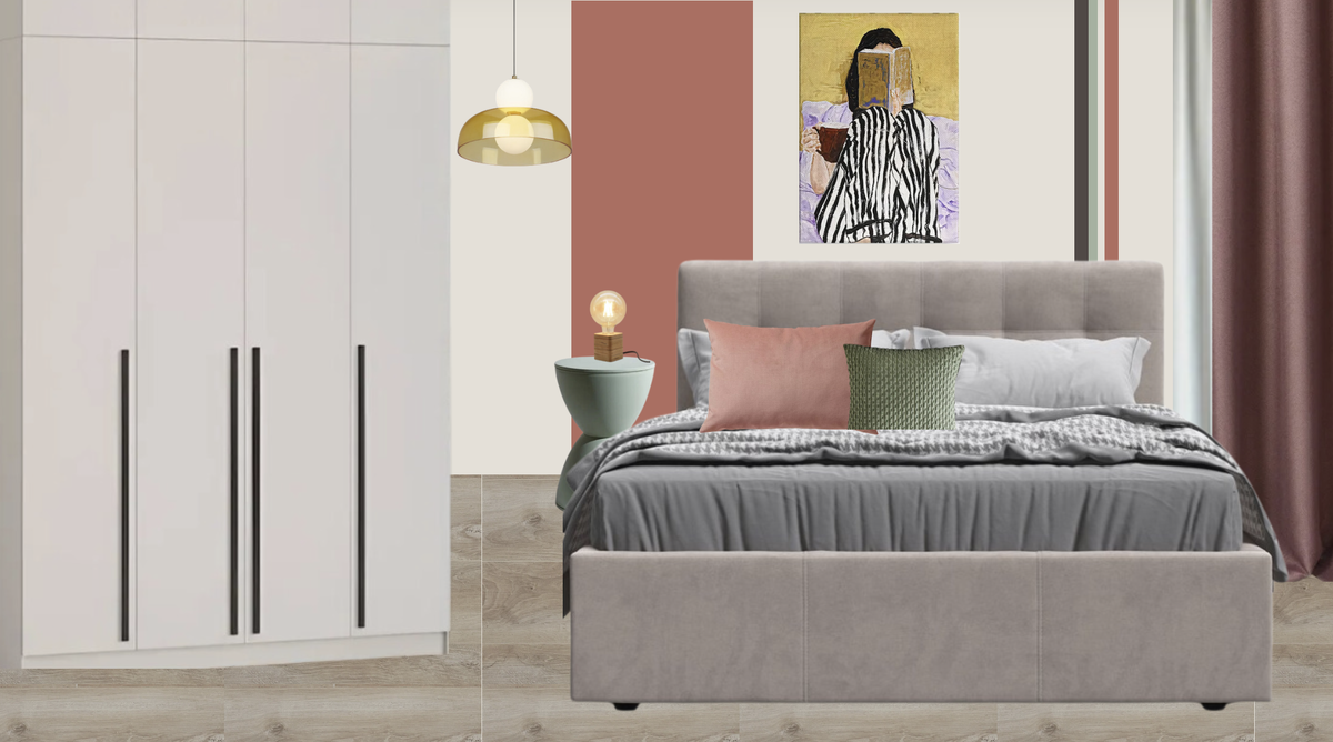 Вот пример коллажа спальни для этого проекта