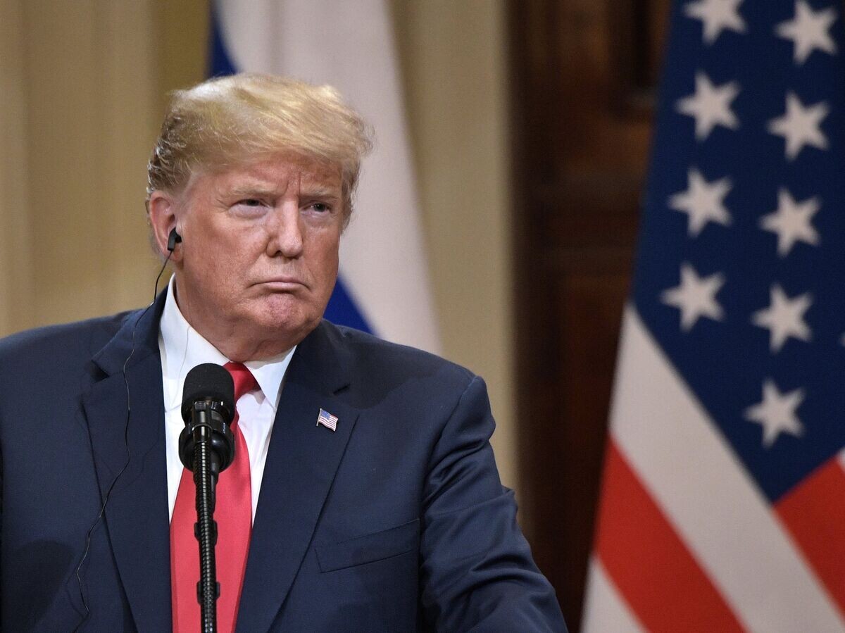    Президент США Дональд Трамп на совместной с президентом РФ Владимиром Путиным пресс-конференции в Хельсинки© РИА Новости / Алексей Никольский