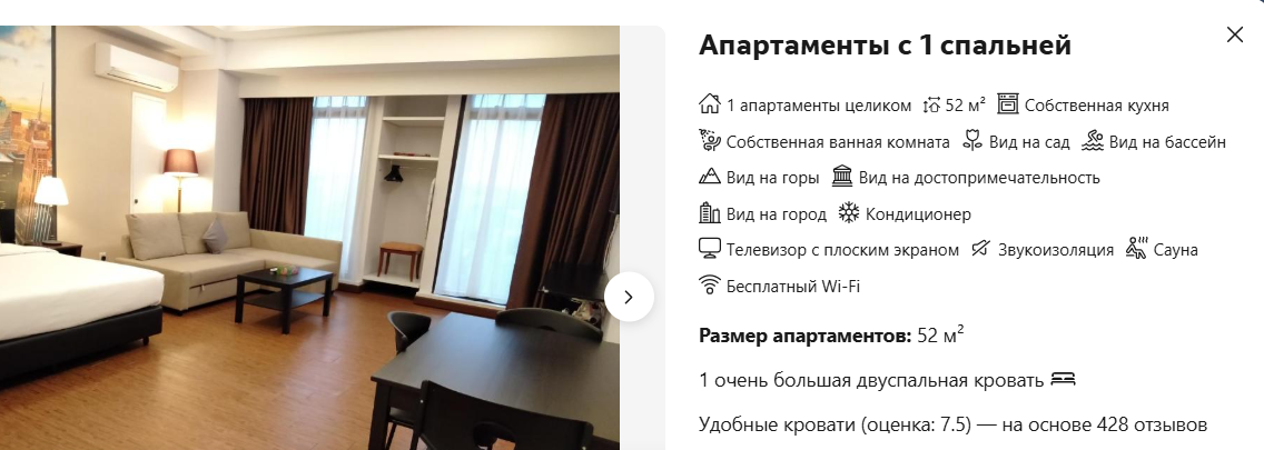 Фото и описание с сайта бронирования