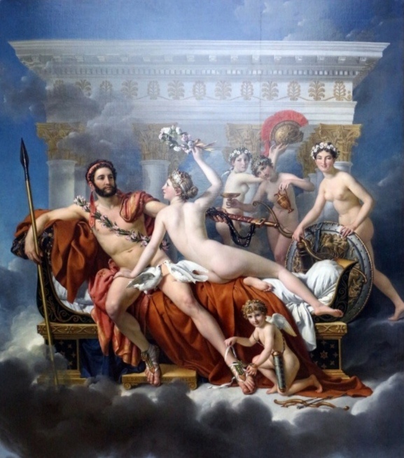 Жак-Луи Давид. Венера разоружает Марса. 1822-24гг.