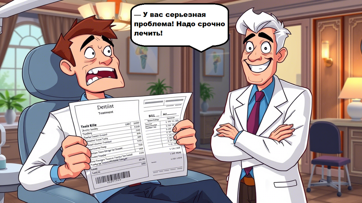 120 000 рублей за посещения стамотолога! Хотя шёл на обычную чистку, которая стоила 7 000
