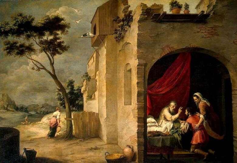 Исаак благословляет Иакова. Бартоломе Эстебан Мурильо (1617-1682). Эрмитаж, Санкт-Петербург.