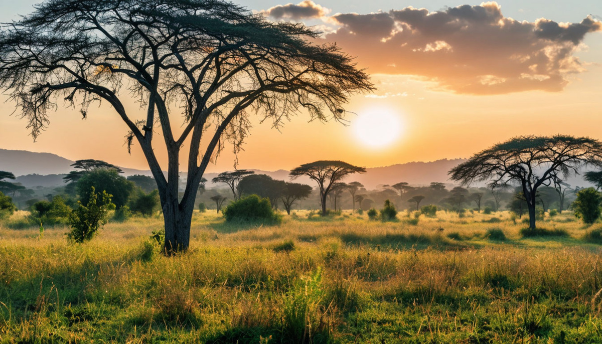 Рассвет в Африке.