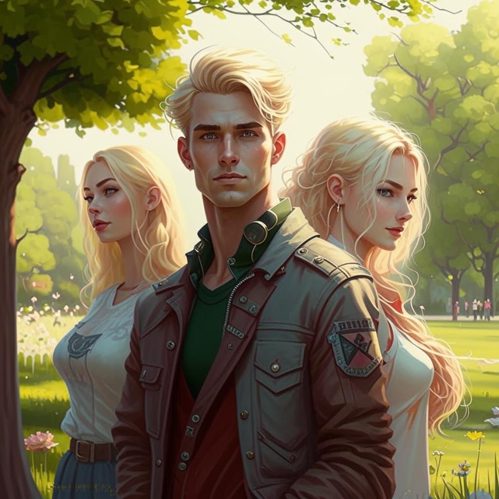 Никак ИИ не хочет рисовать одну из девушек шатенкой:)))