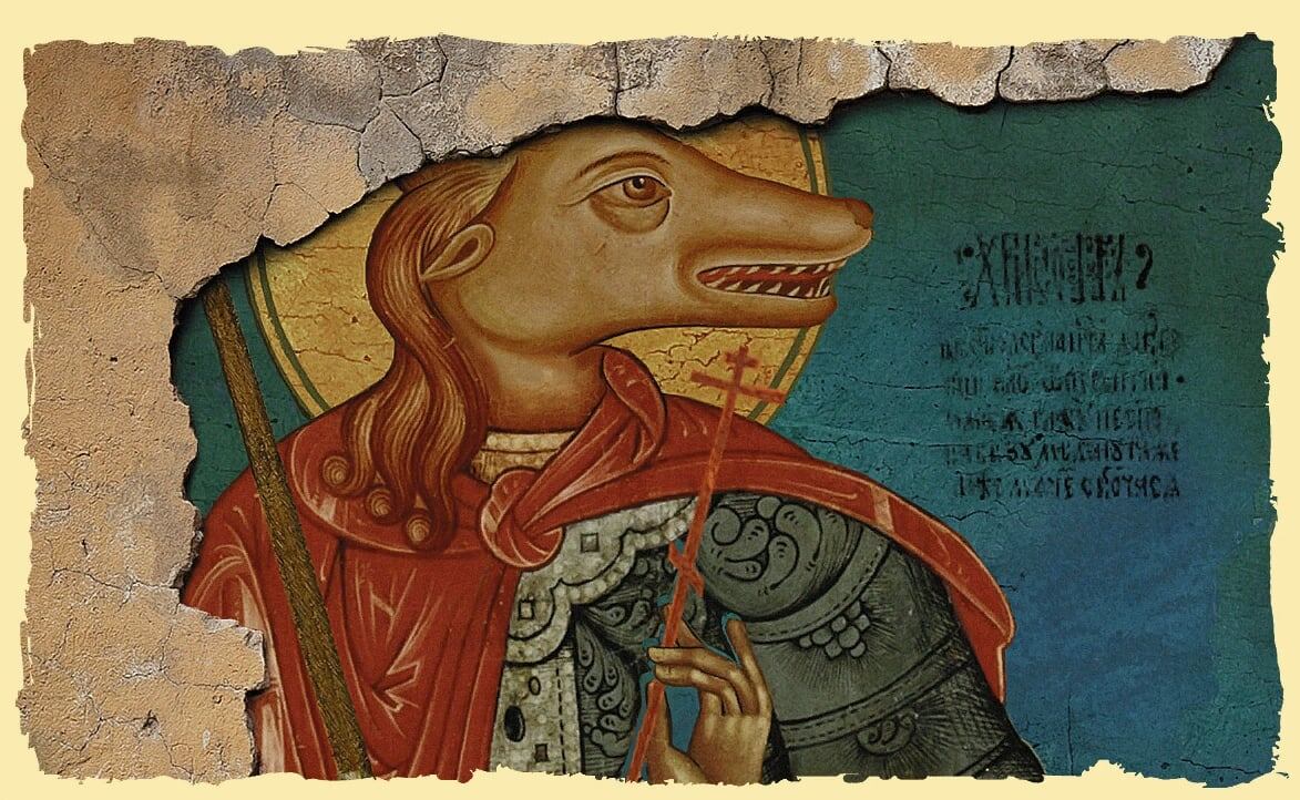 В основе загадки деревни Калитино лежит реальная история иконы, на которой святой Христофор изображён киноцефалом, то есть собакоголовым