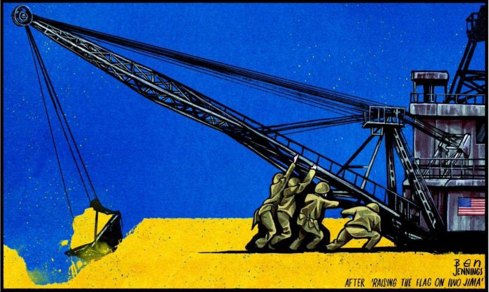    Картинка The Guardian по поводу сделки между США и Украиной.