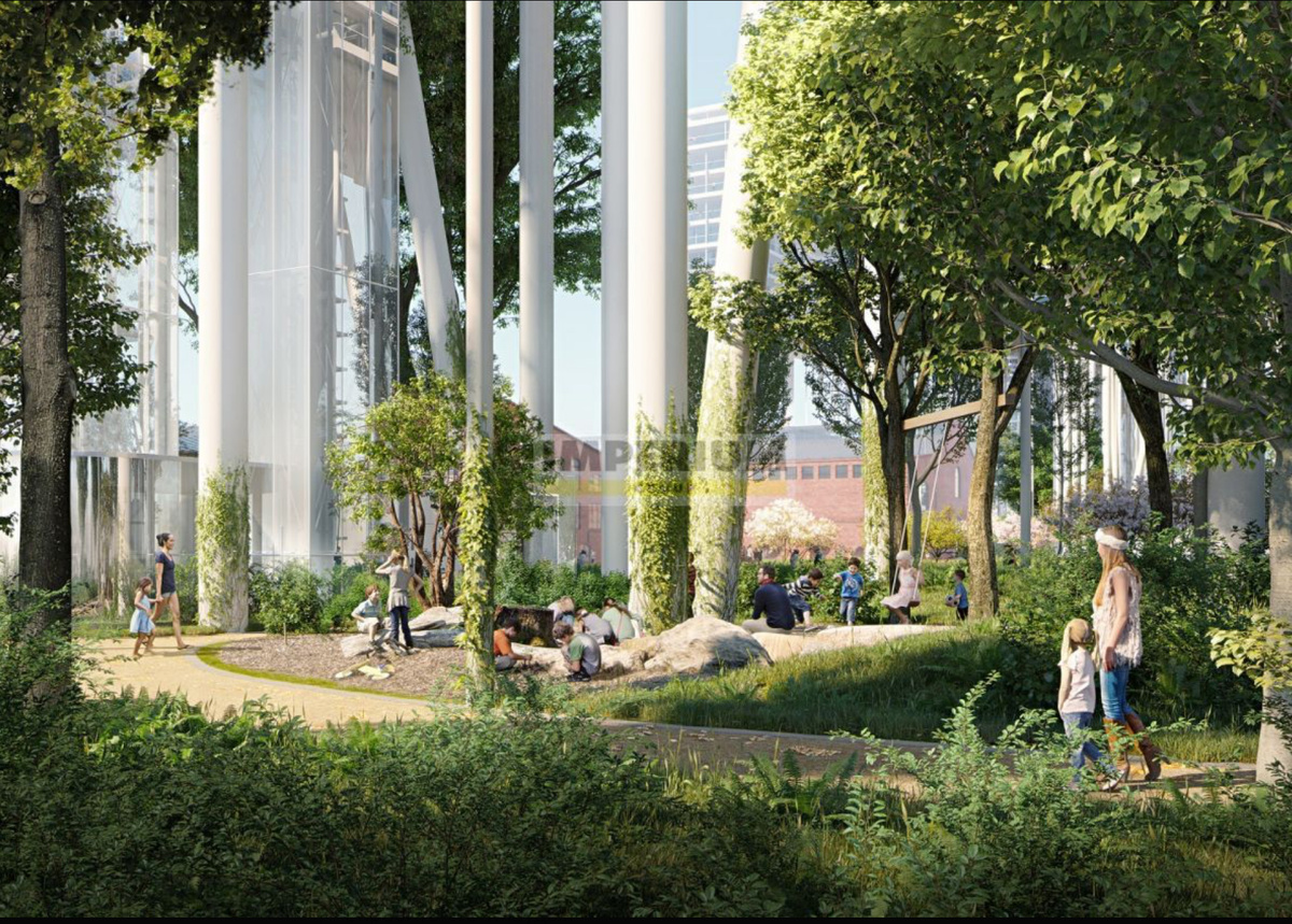 Парк под «парящими» корпусами