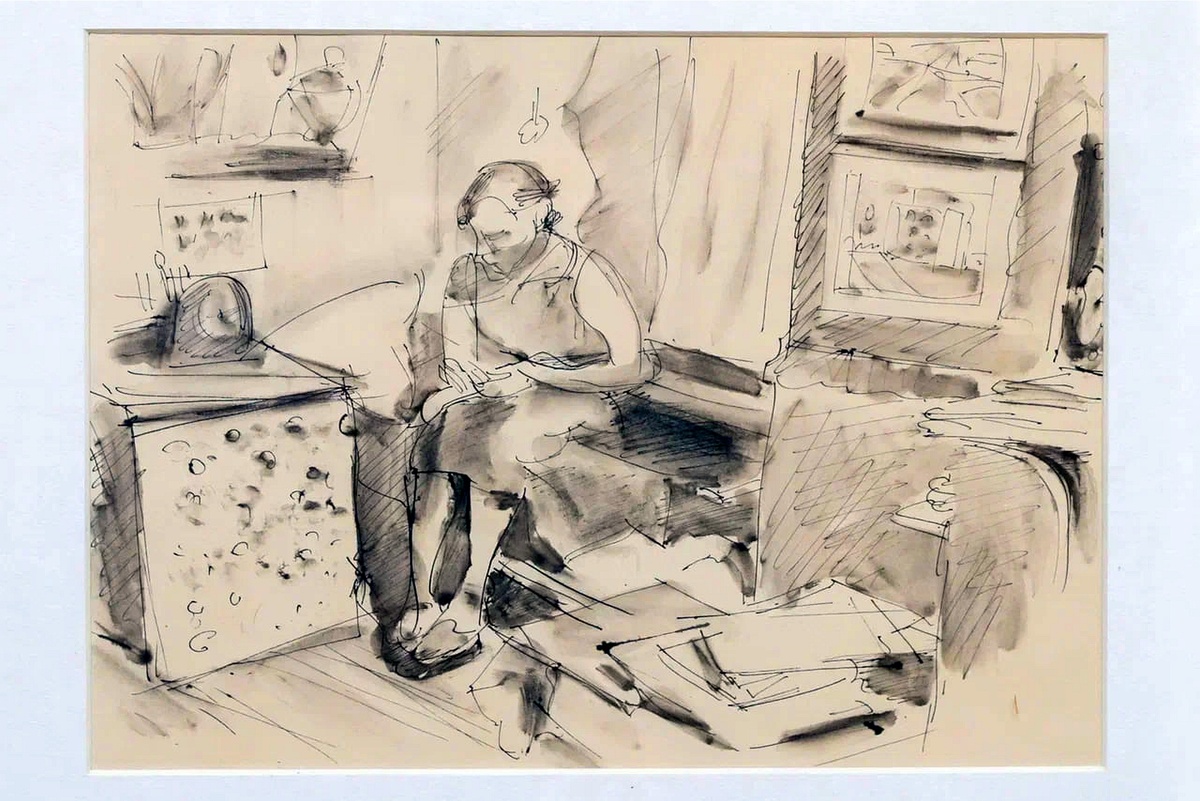    В Музее петербургского авангарда представили работы художника Льва Юдина. Эта небольшая выставка приурочена к 80-летию Великой Победы./Святослав Акимов