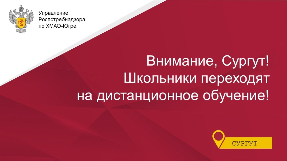    В школу идут одни старшеклассники: ученики 1–8 классов Сургута занимаются дистанционно