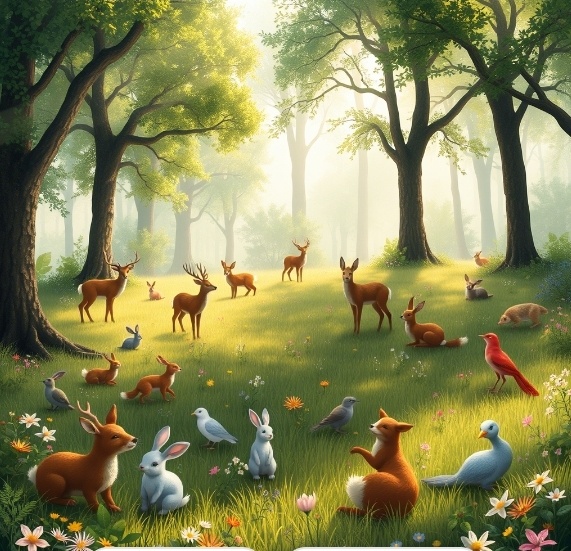 Волшебная поляна с животными