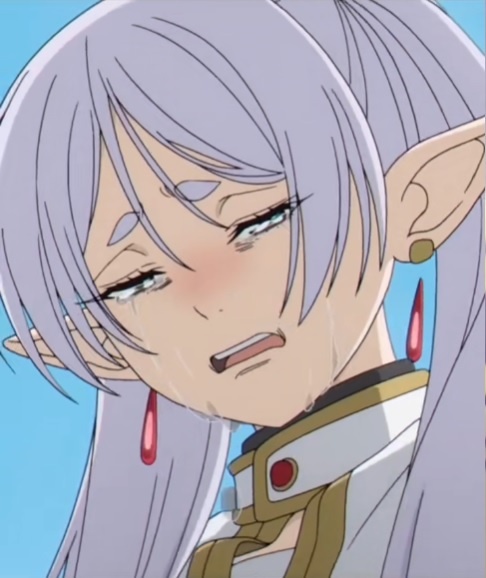 Сцена, где Фрирен стоит у могилы Химмеля