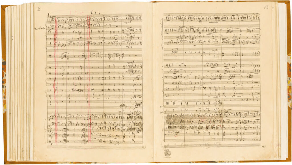 Вторая симфония e-moll op. 27, финал, автограф, с. 62-63. The Morgan Library & Museum, New York © Русское Музыкальное издательство