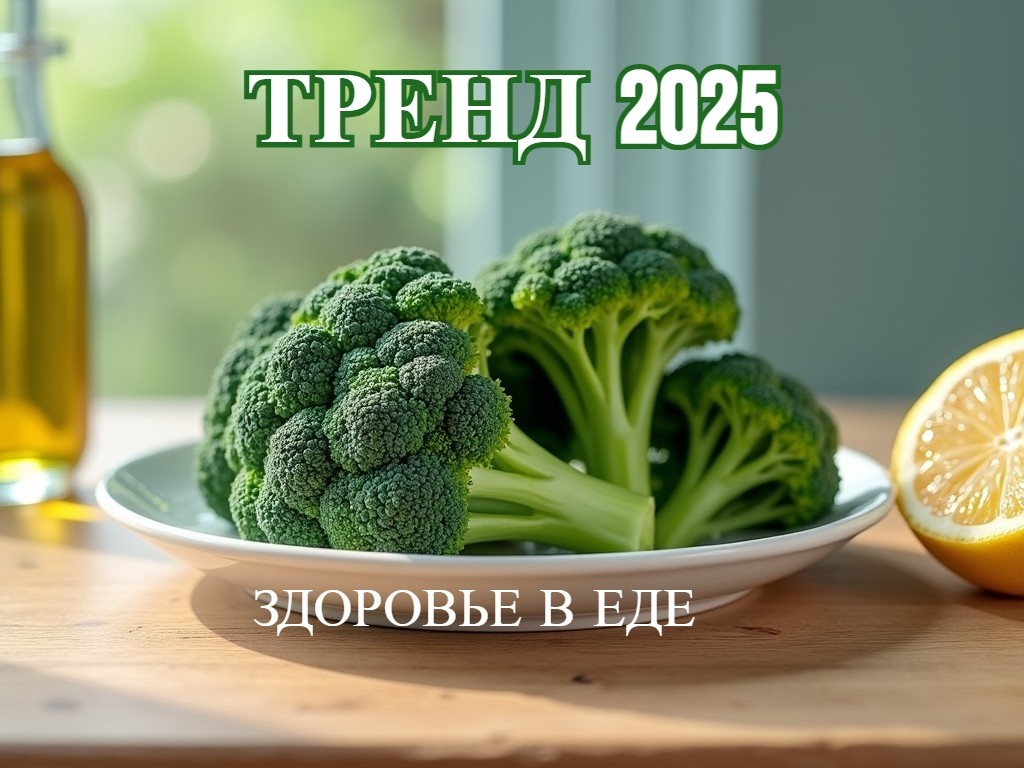 Свежая брокколи на тарелке с лимоном и оливковым маслом на деревянном столе. Брокколи с лимоном — простой шаг к здоровью.