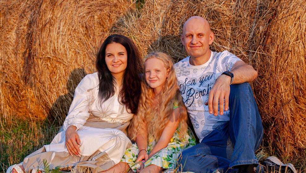 Марина с родителями.