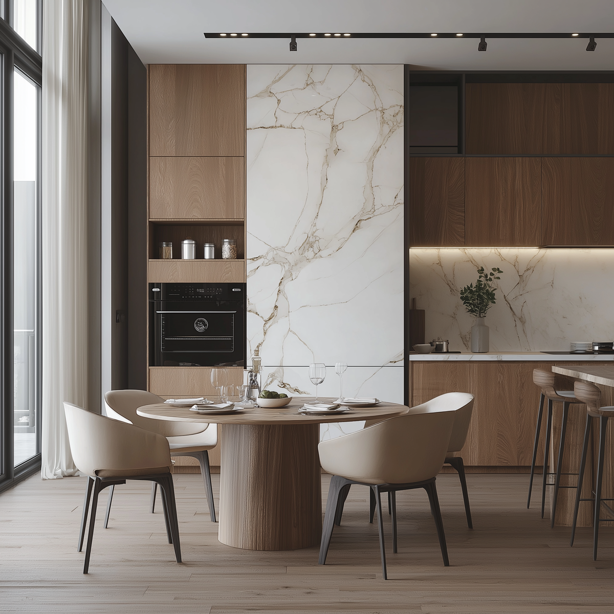 Кухня-столовая в эко стиле