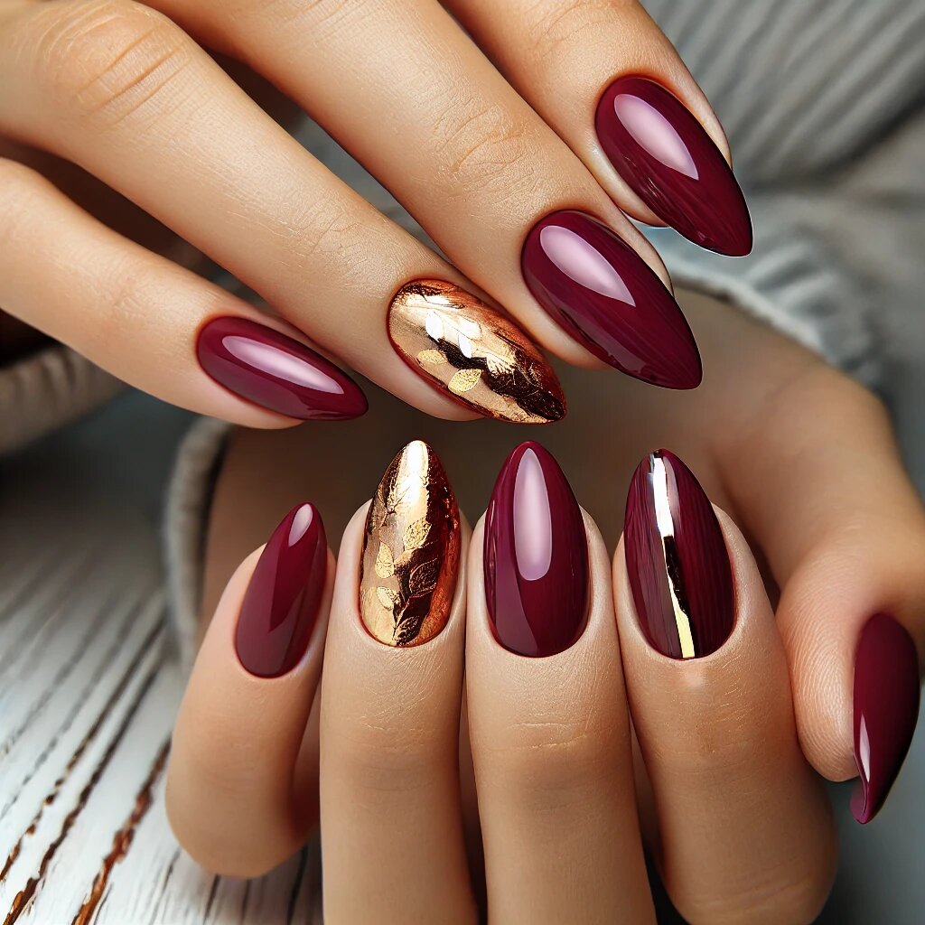Роскошный бордовый с золотыми акцентами