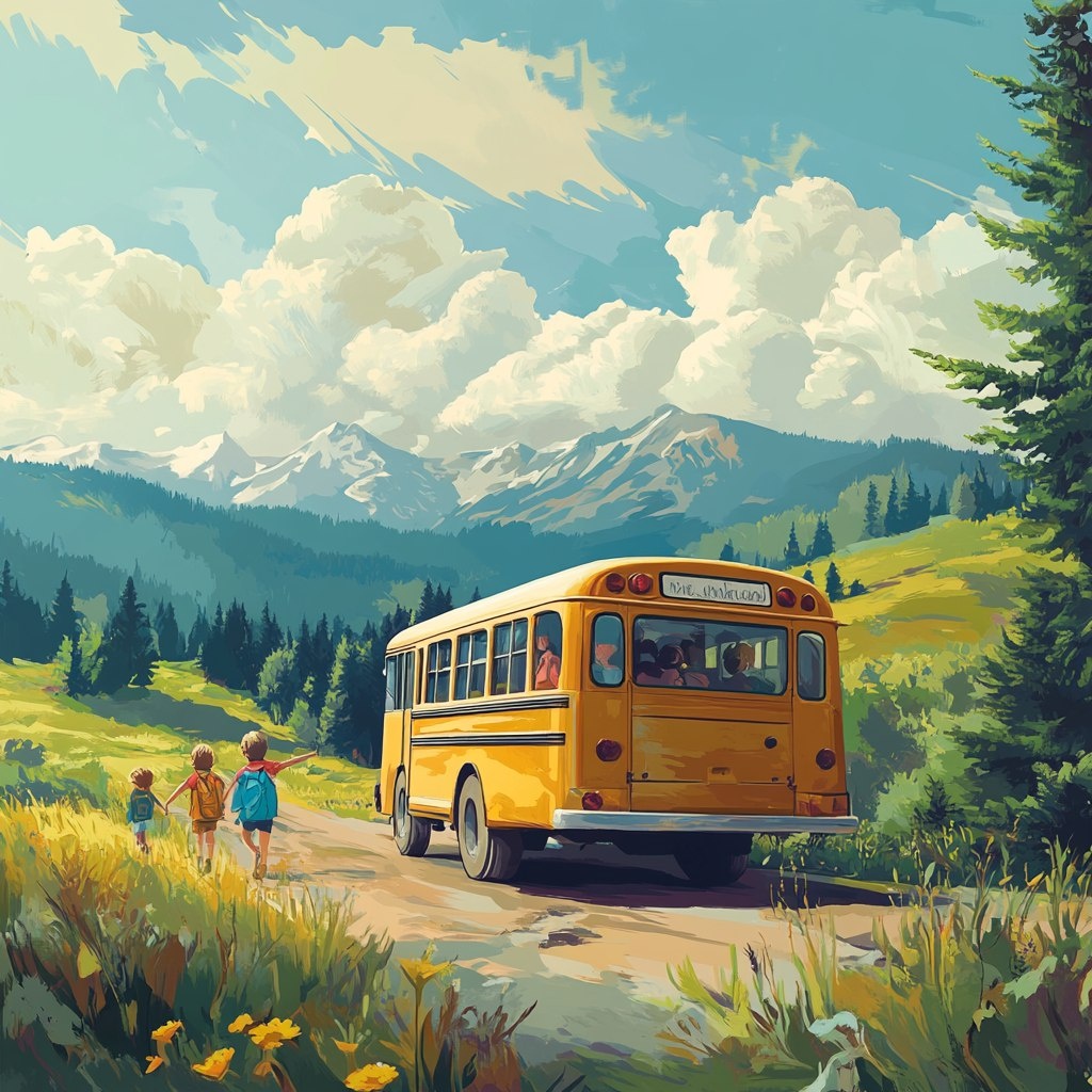 On the bus. Моя иллюстрация с помощью нейросетей