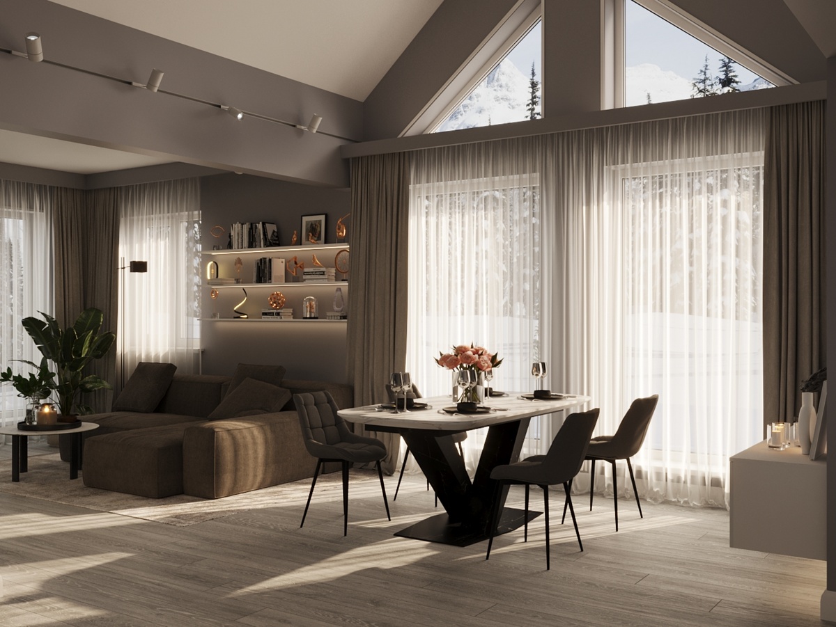 Гостиная в загородном доме. Студия дизайна интерьера Кетрин Драгон