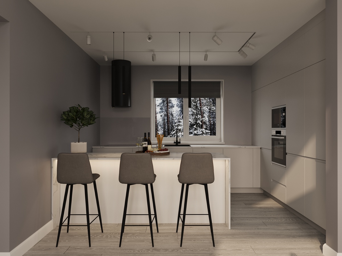 Кухня в загородном доме. Студия дизайна интерьера Кетрин Драгон