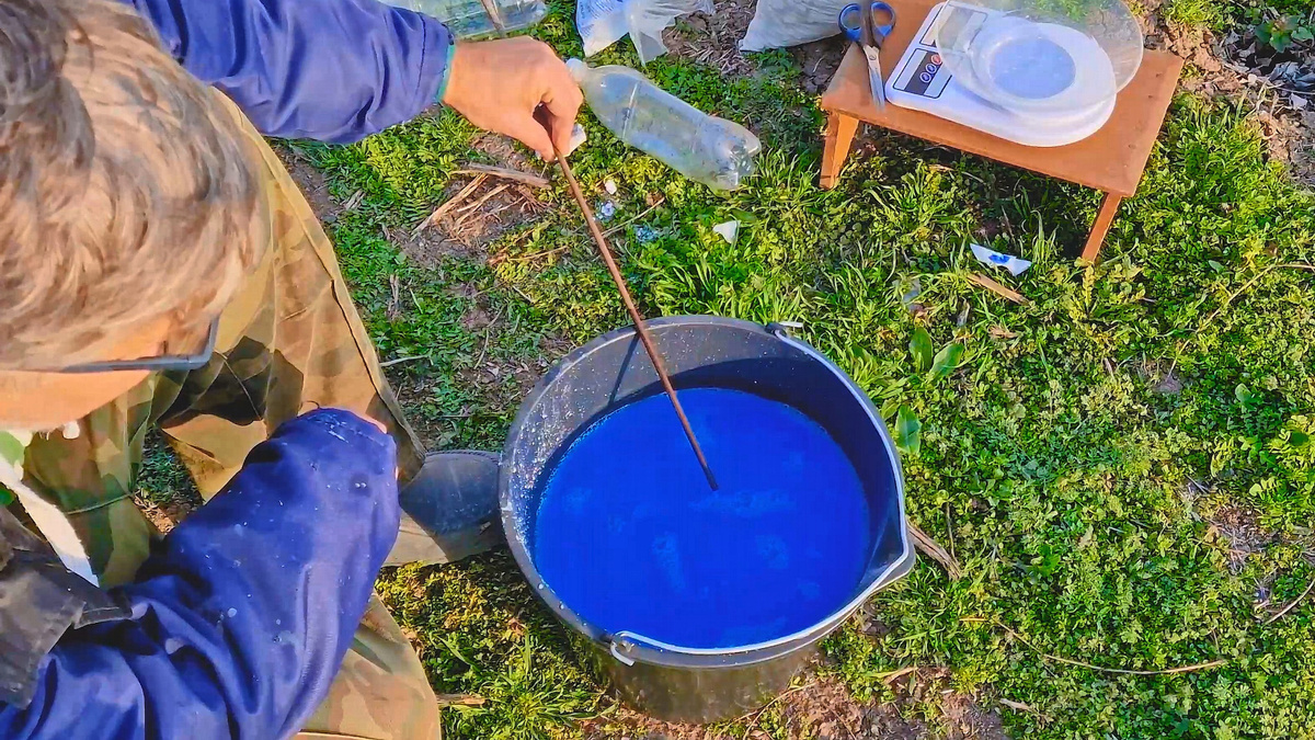 Проверка раствора на качество смеси. Медный купорос и гашеная известь.