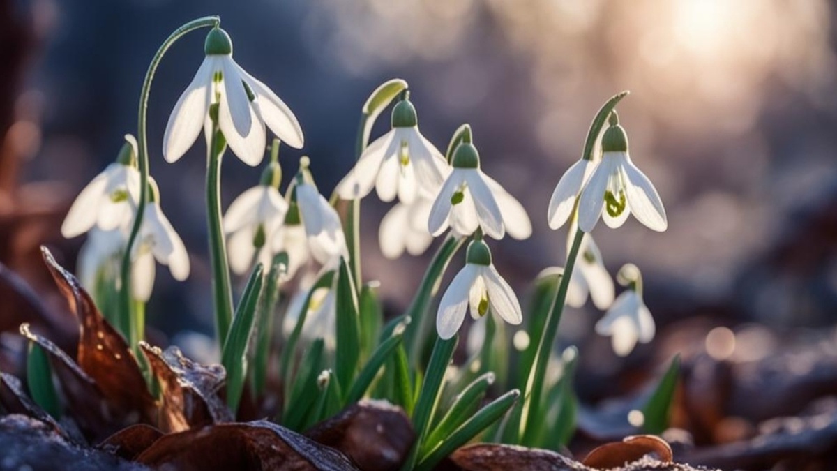 Первые подснежники.