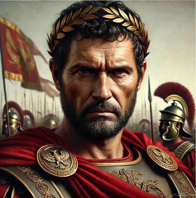 Гай Октавиан Август. Здесь и далее - рисунки нейросети