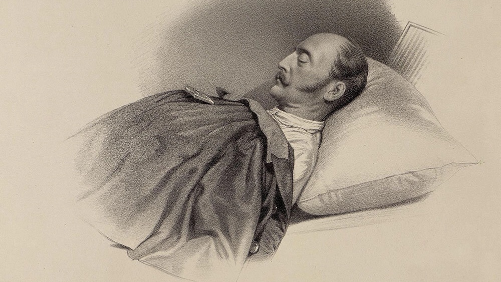 Карл Карлович Пиратский. Изображение императора Николая I на смертном одре. 1855