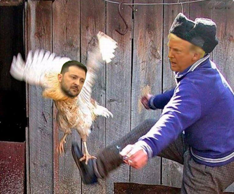    Один из мемов на изгнание Зеленского из Белого Дома.