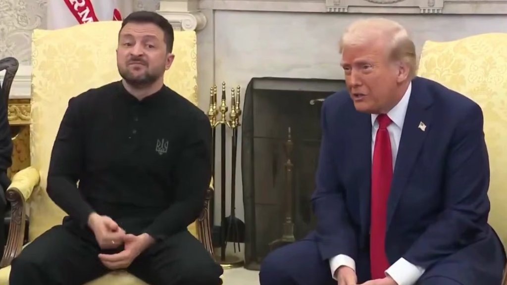    Скрин трансляции встречи в Белом доме