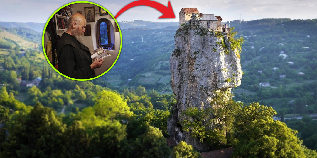 32 ГОДА ГРУЗИНСКИЙ МОНАХ ЖИВЕТ НА ВЕРШИНЕ СКАЛЫ