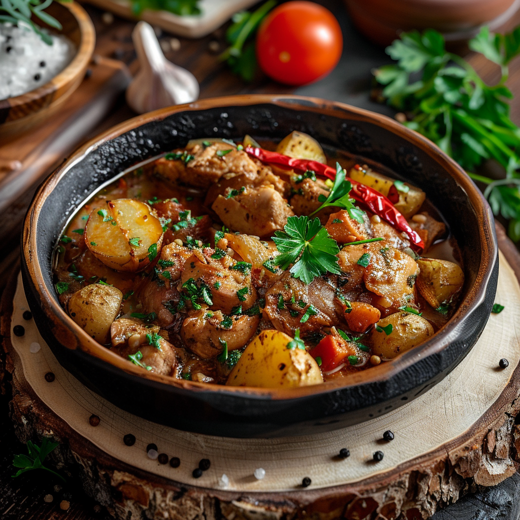 *Пример сервировки и подачи жаркое