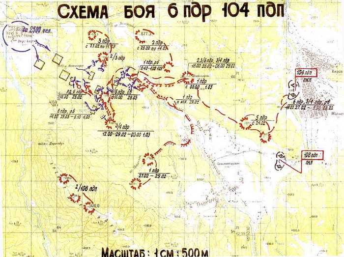 Схема боя 6-й роты, histrf.ru