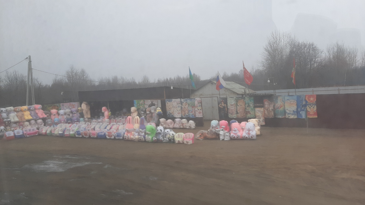 Вдоль дороги встречаются яркие пятна. Особенно детей радуют