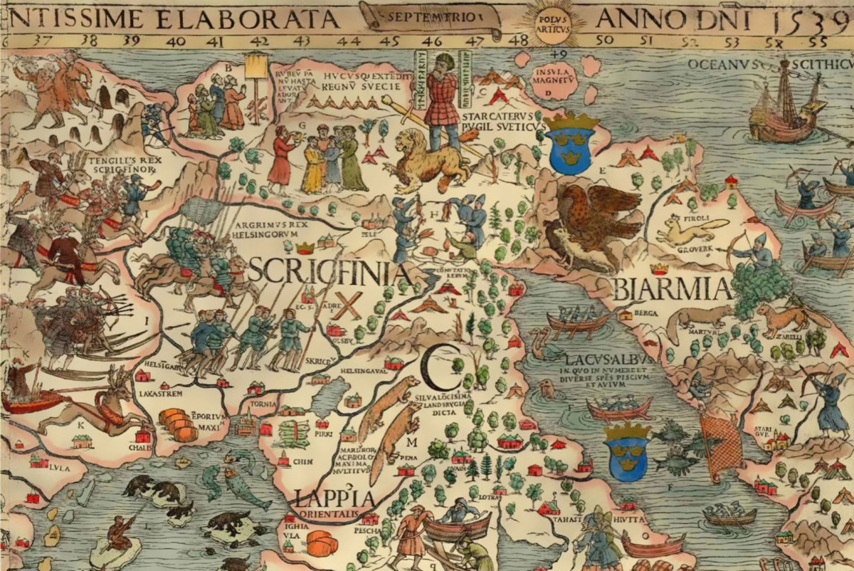 Биармия на средневековых картах мира