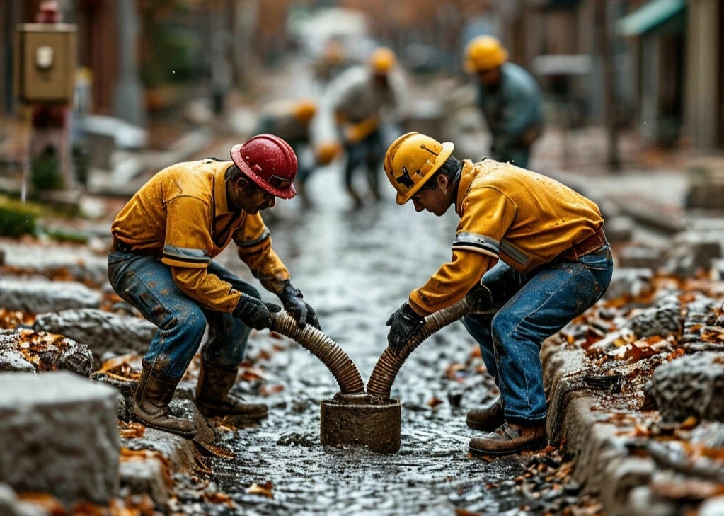 Кто-то работает, а кто-то пускает кораблики в ручейке))