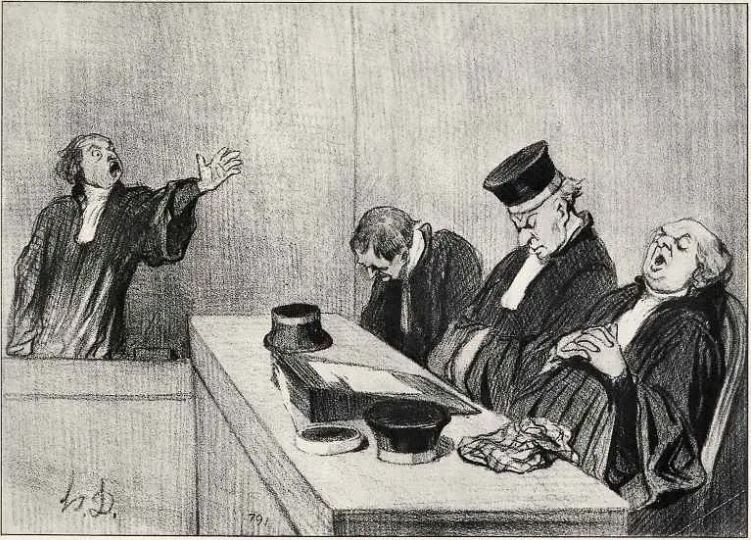 Защитник перед судом - потому что правосудие неустанно бдит. Оноре Домье (1808–1879)