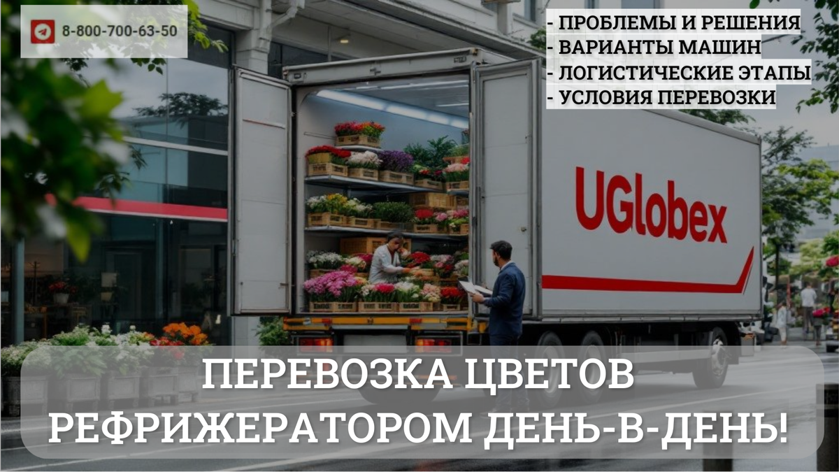 Перевозка цветов рефрижератором срочно день-в-день