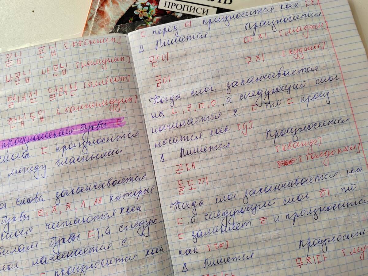 Конспект правил чтения в корейском языке