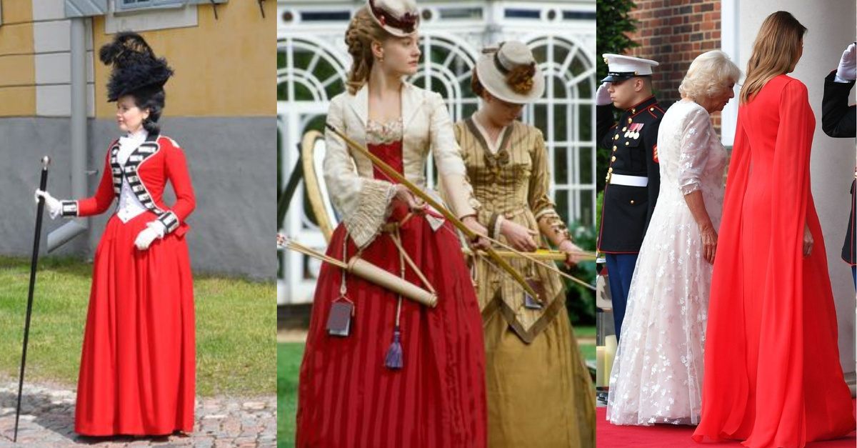 Красный цвет в нарядах королев