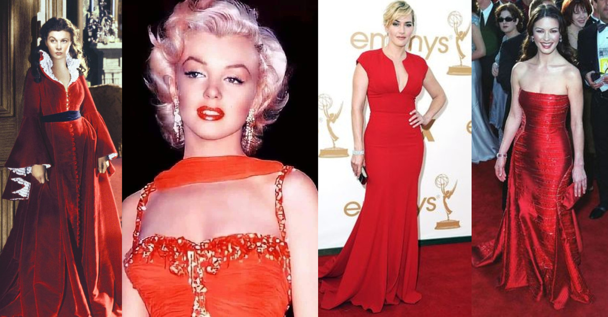 Красный цвет в нарядах голливудских актрис