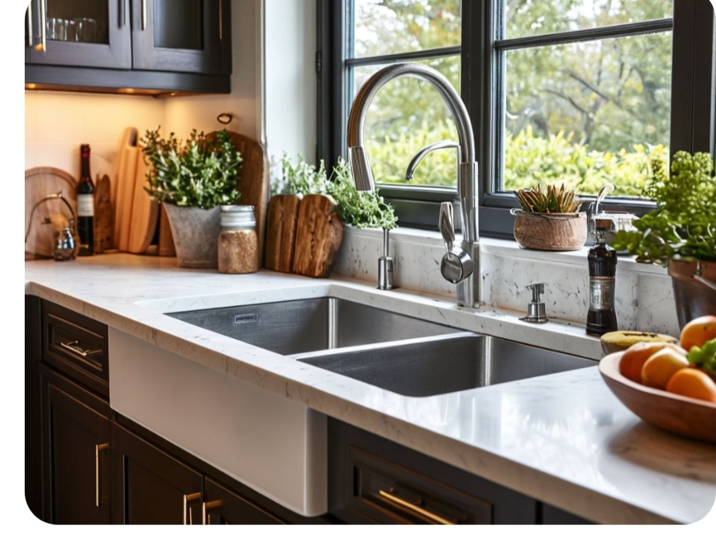 Установка кухонной мойки 