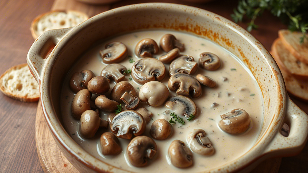 Грибы в сливочном соусе