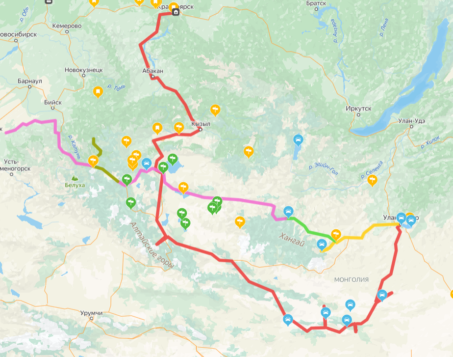 Приблизительный маршрут 