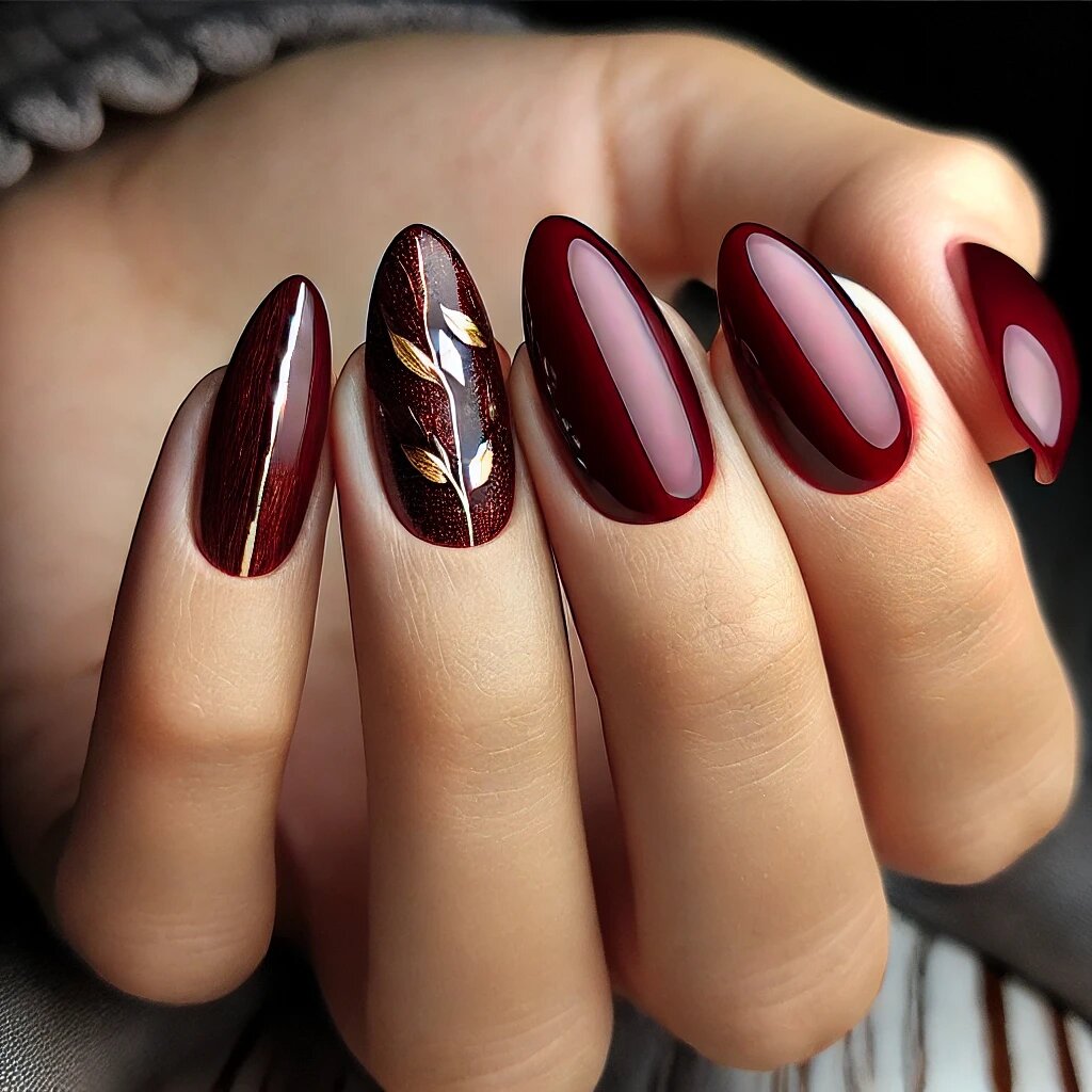 Глубокий красный с золотыми акцентами