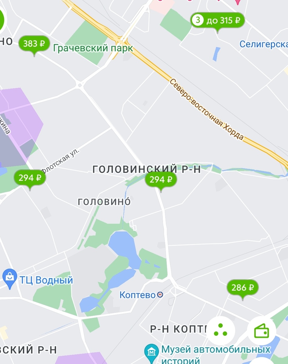 315 и 383- это для машины. 294 - это, например, от Речного в Свиблово ехать.