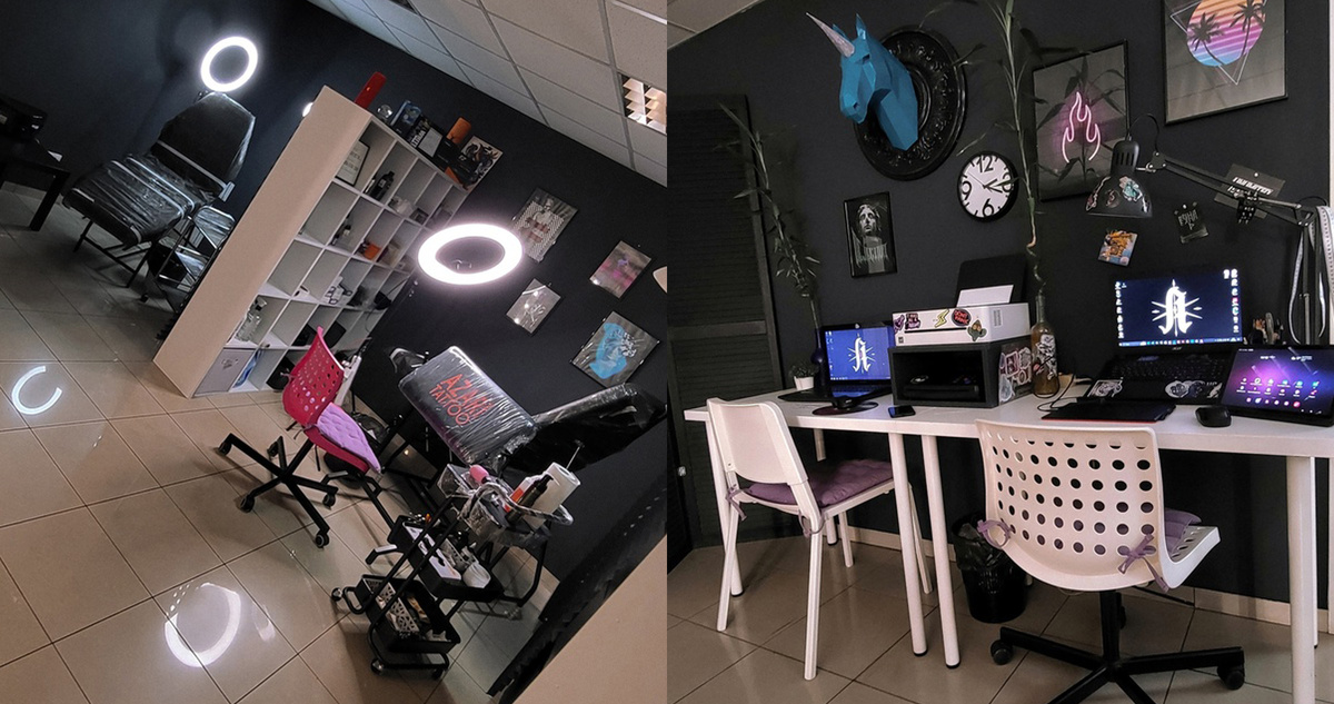 Интерьер студии Azari Tattoo & Piercing Studio.