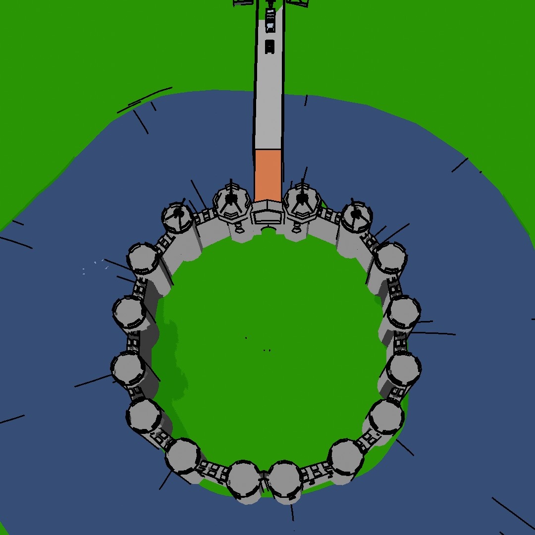 Брошенная целая крепость занятая врагом. Ввид сверху