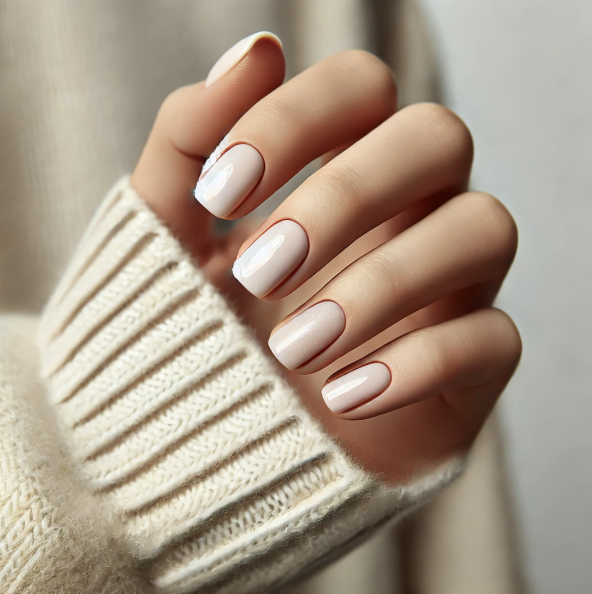 Нежный повседневный маникюр для офиса