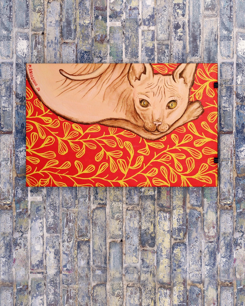 Мария Вяльшина, «Киса», 2024 год, 30х20 см, холст, акрил