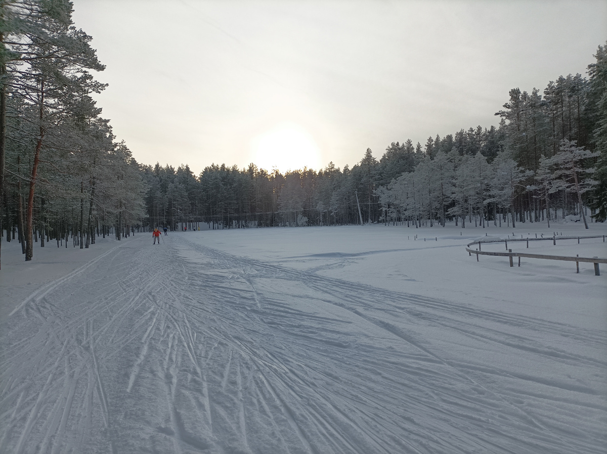 На стадионе Ореховской лыжной трассы.